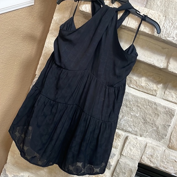 Anthropologie New without tags black Halter swing tiered top . Size L - Picture 2 of 8